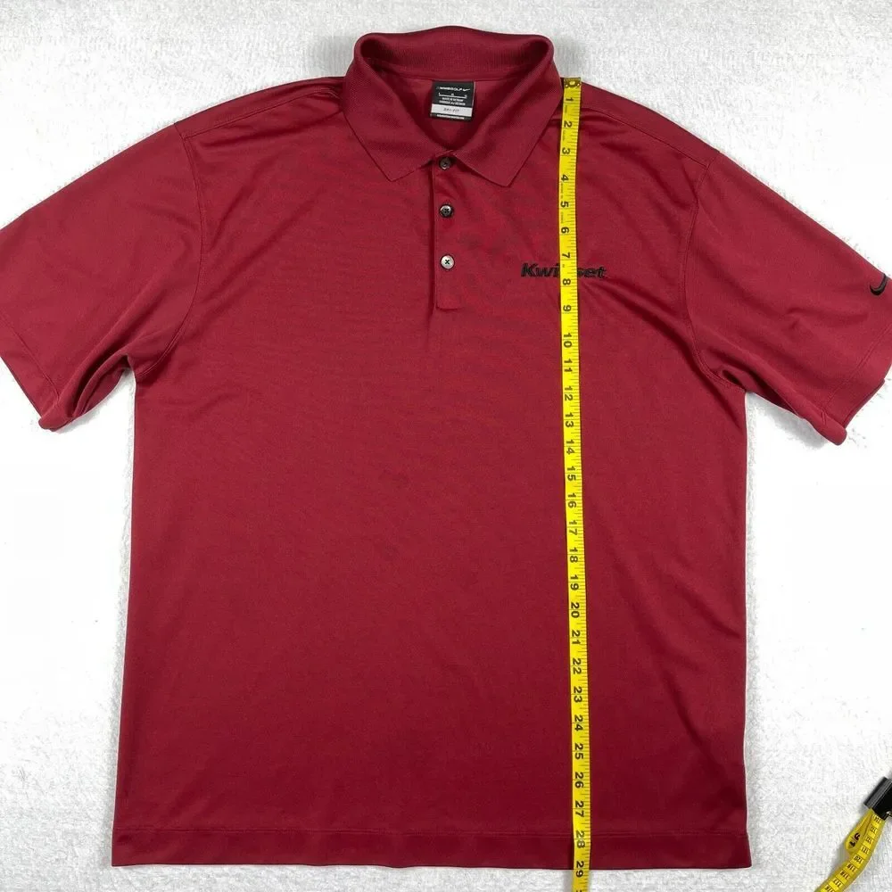 Nike Polo Shirt Mens Large Red Kwikset Logo Golf Travel Work‎ Carpenter Handyman